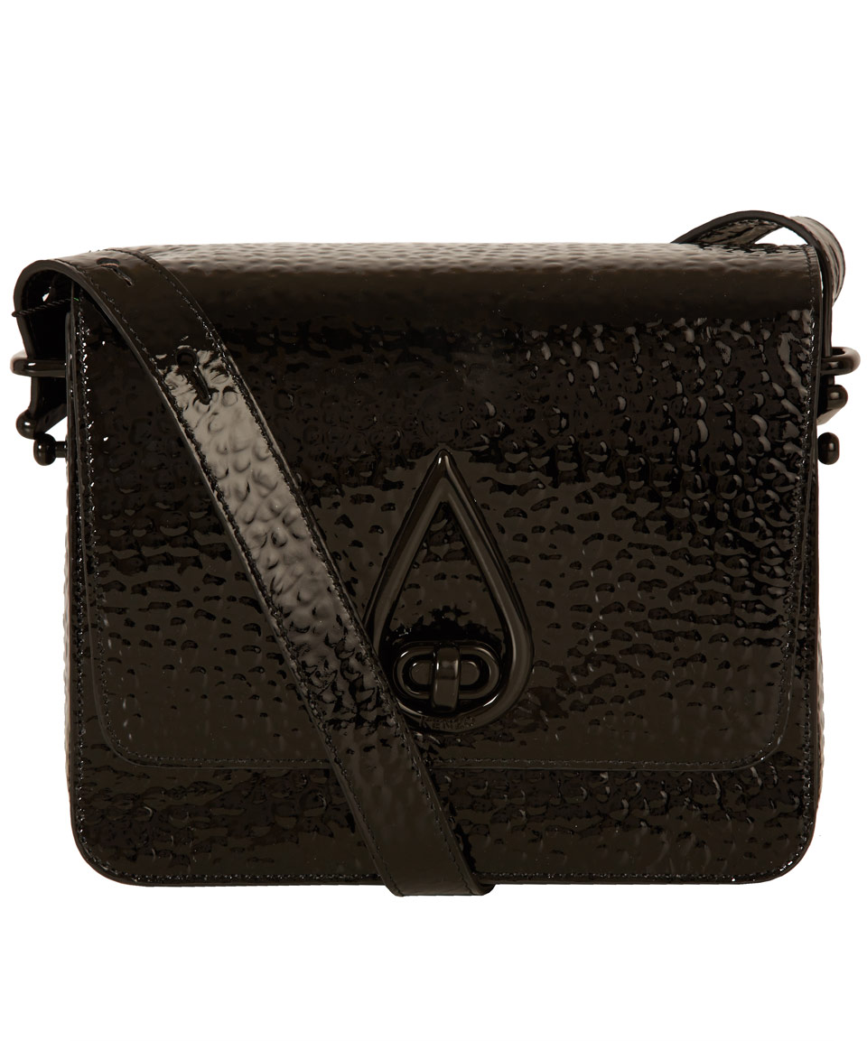 Kenzo Black Teardrop Patent Leather Crossbody Bag in Black | Lyst