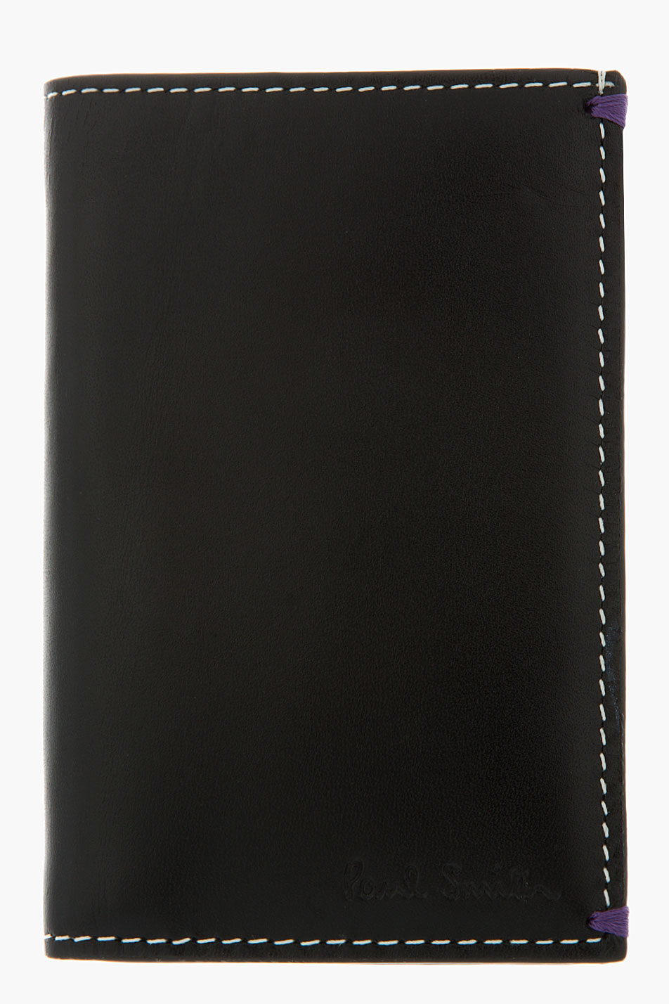 Paul Smith Black Polished Leather Taxi Driver Print Vertical Wallet in Black for Men | Lyst