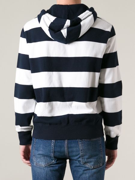 Polo Ralph Lauren Striped Hoodie in Blue for Men | Lyst