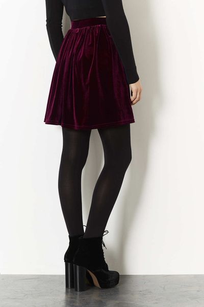 burgundy skater skirt outfit
