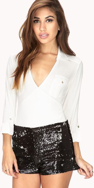 Forever 21 Dance Off Sequined Shorts in Black (Blacksilver) | Lyst