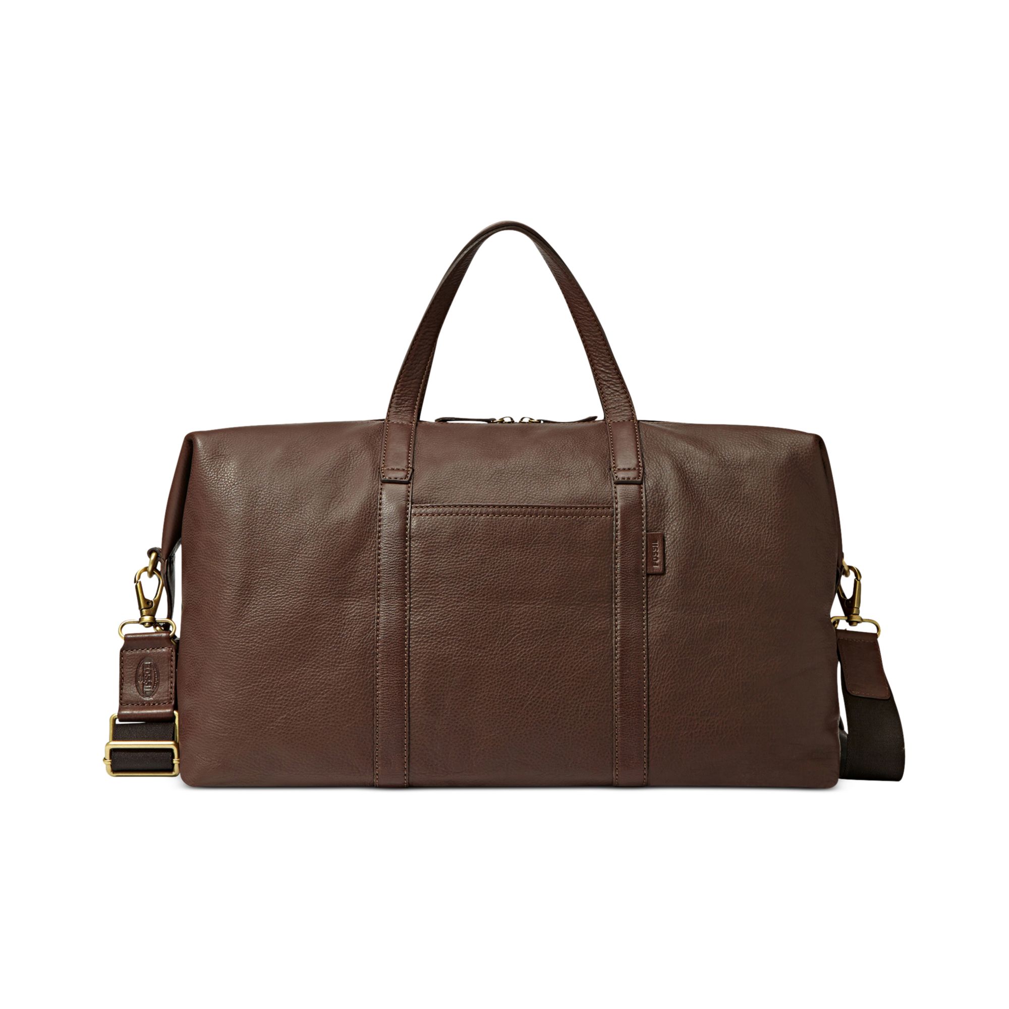 Fossil Atlas Leather Duffle in Brown for Men | Lyst