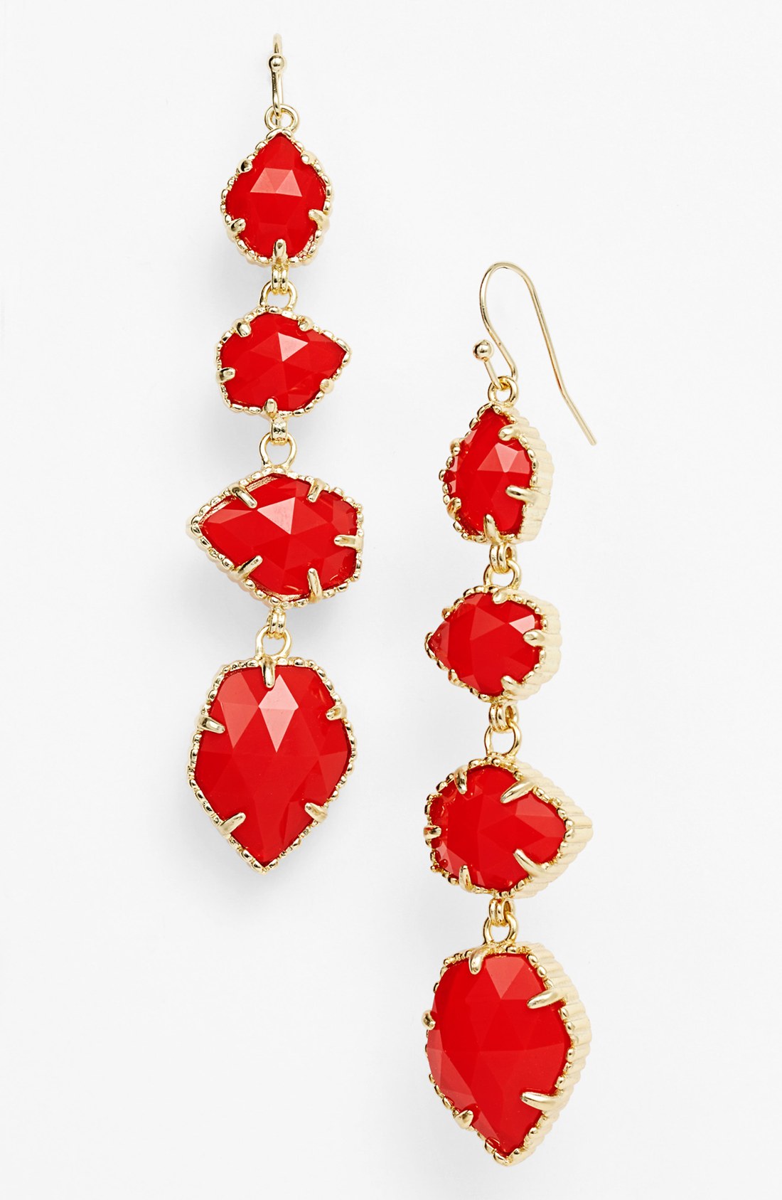 Kendra Scott Stone Drop Earrings in Red (Bright Red/ Gold) Lyst