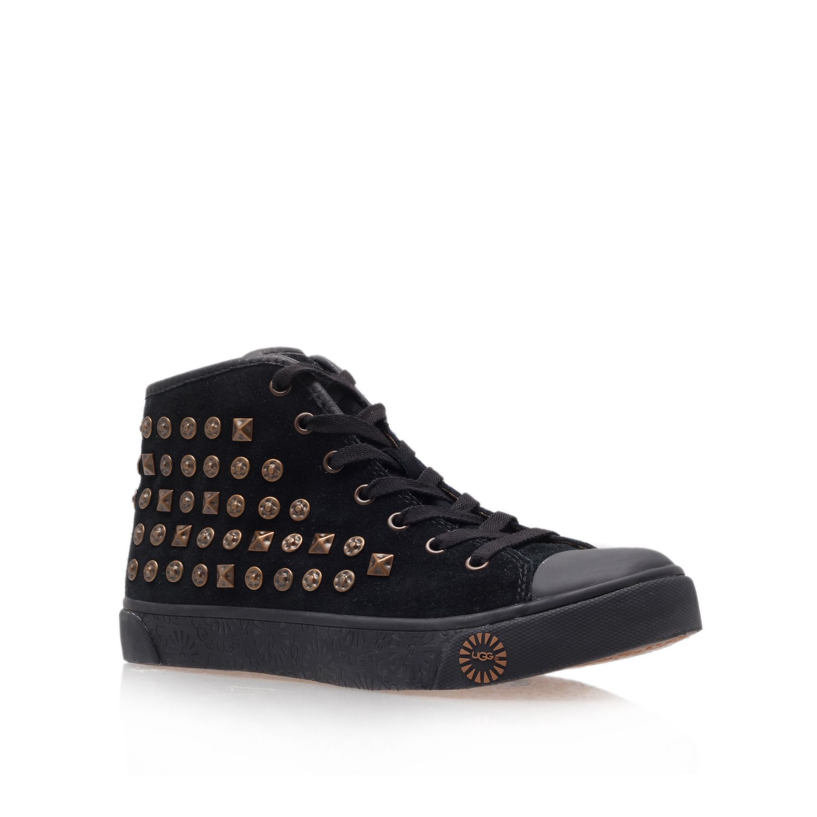 black trainers with studs