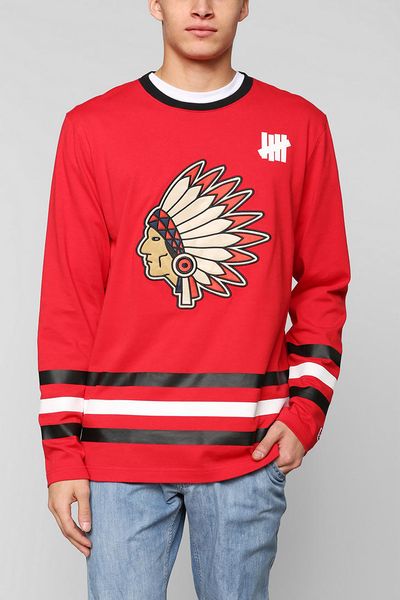 Urban Outfitters Undefeated Hockey Jersey Tee in Red for Men | Lyst