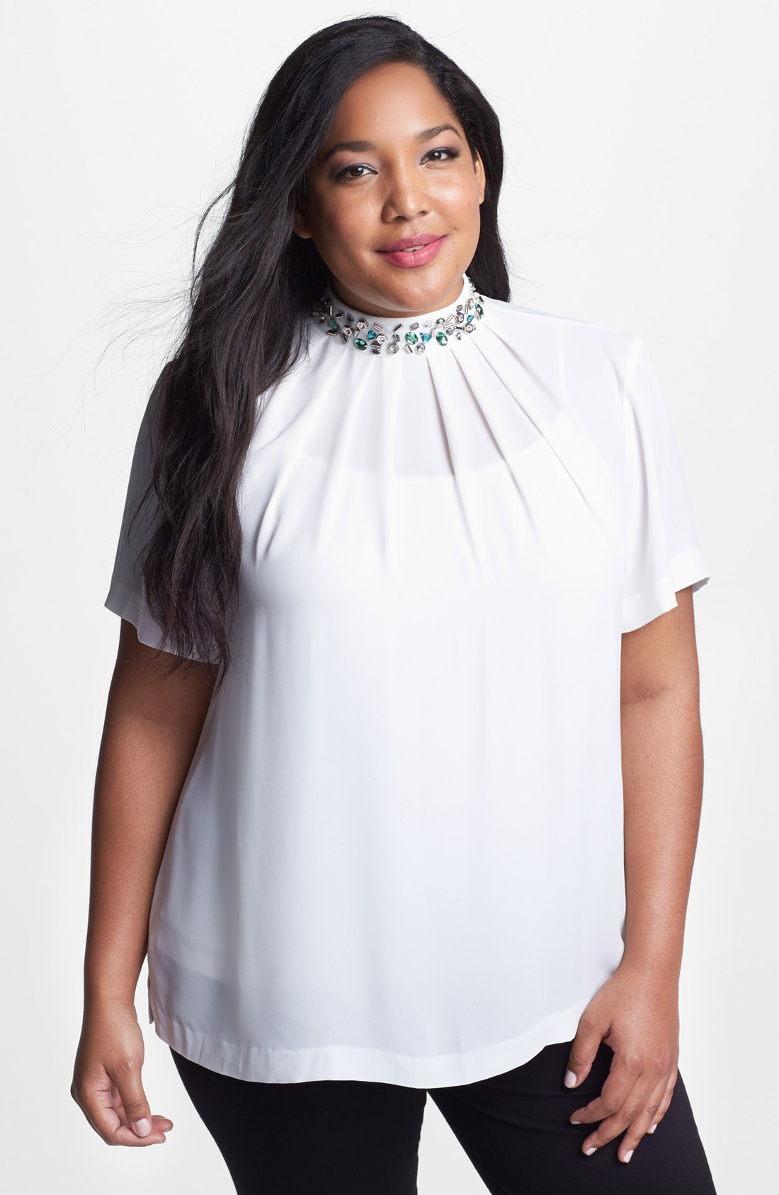 jewel collar blouse