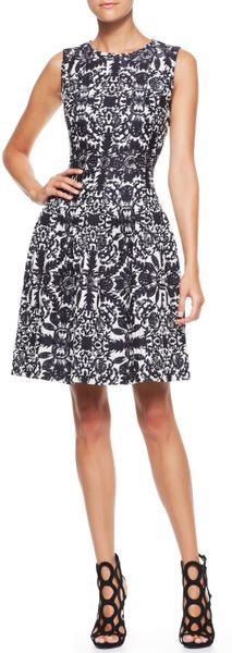 Escada Sleeveless Jacquard Dress Navy In Black (navy) 