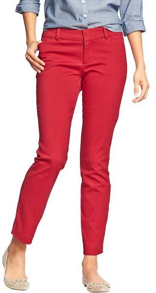 Old Navy The Diva Twill Skinny Ankle Pants in Red (Reddy Set Go)