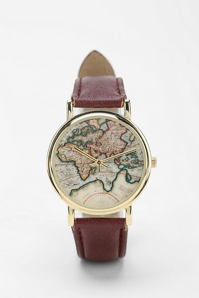 Urban Outfitters Around The World Leather Watch in Red | Lyst