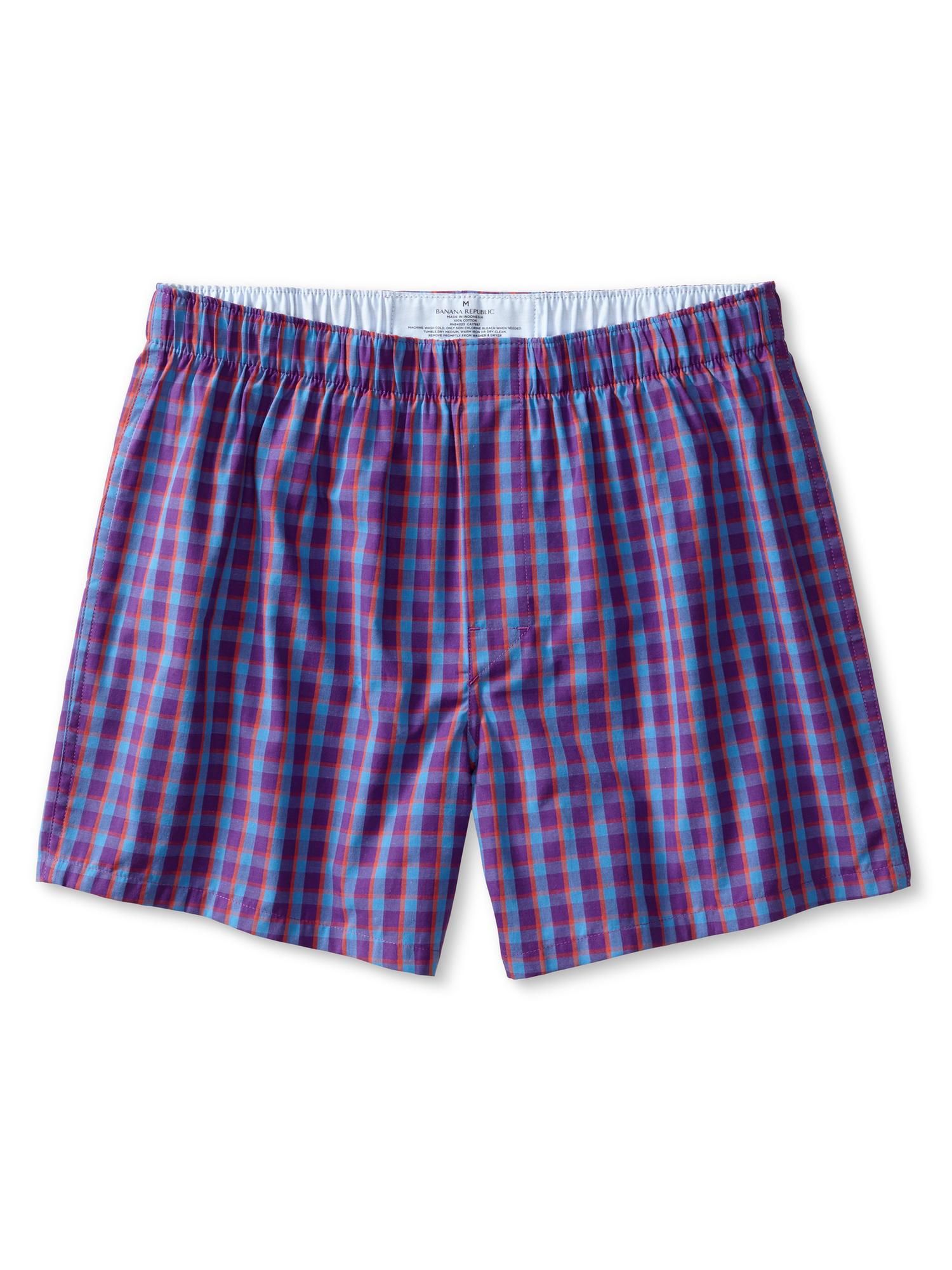 Banana Republic Check Boxer in Purple for Men (Purple gem) Lyst