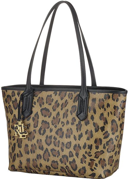 ... By Ralph Lauren Caldwell Leopard-Print Vinyl Tote in Animal (leopard