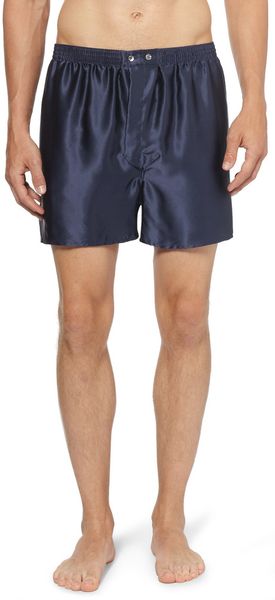 blue silk boxer shorts