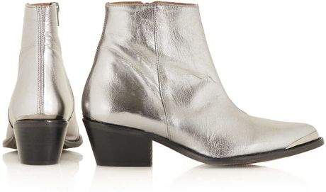 wide width silver boots