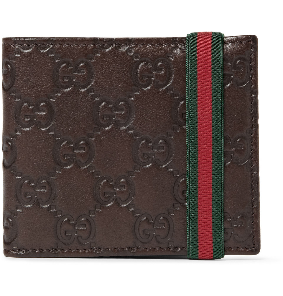 Gucci Ssima Leather Wallet in Brown for Men | Lyst