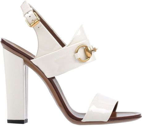 Gucci High Heeled Sandals in White (Ivory) | Lyst