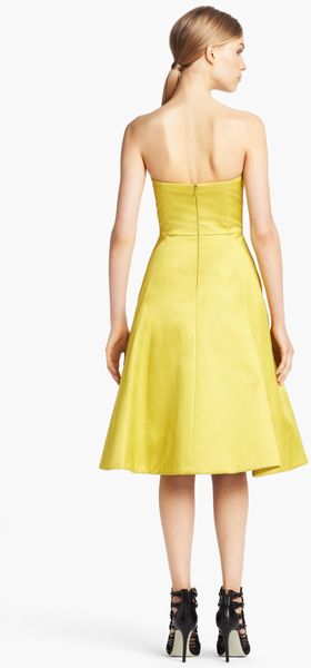 Jason Wu Duchesse Satin Aline Cocktail Dress in Yellow (Anise) - Lyst