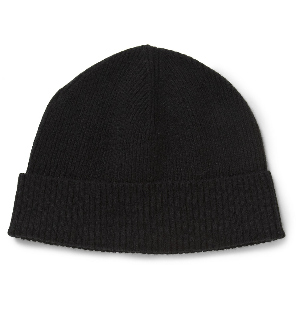 Marc By Marc Jacobs Morristown Ribbed Cashmere Beanie Hat in Black for Men Lyst