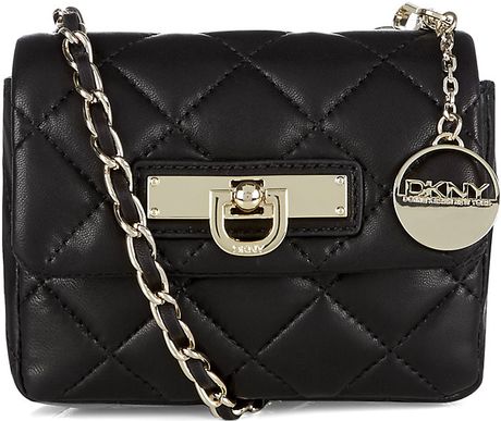 Dkny Quilted Nappa Mini Crossbody Bag in Black (gold) | Lyst