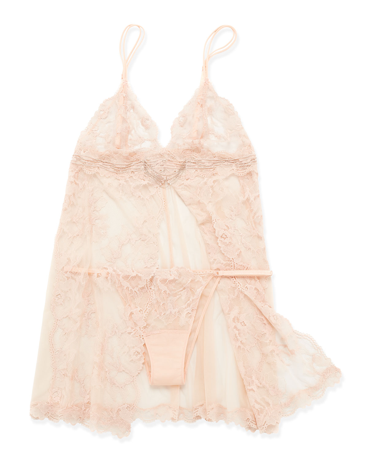 La Perla Baronessa Babydoll Thong Set Rose in Pink (ROSE) Lyst