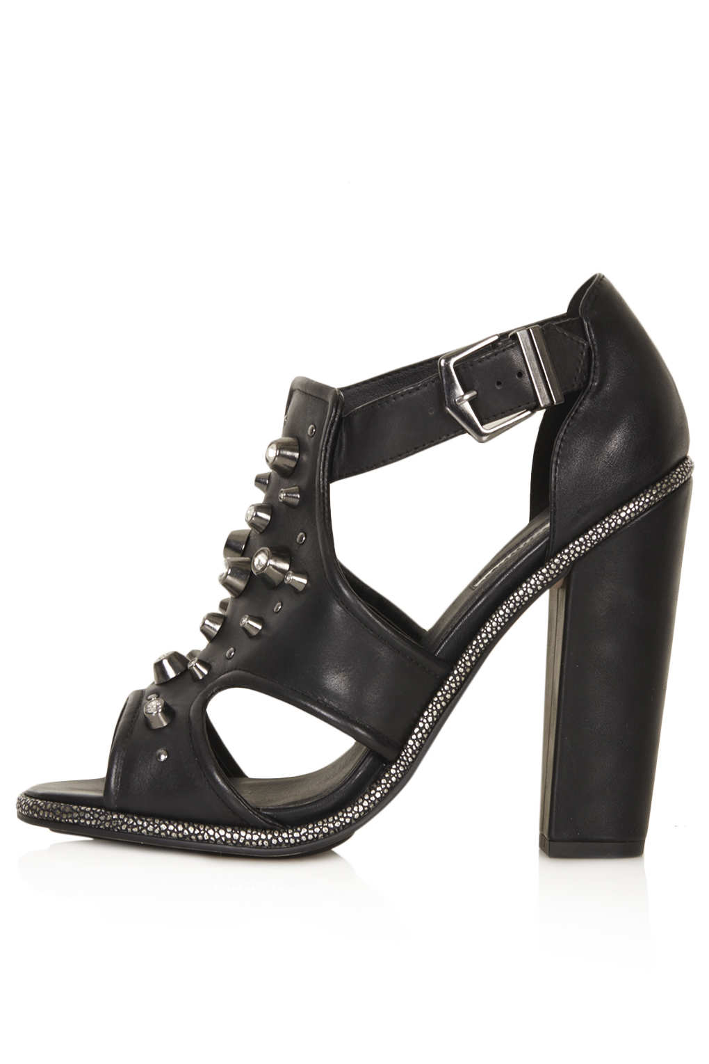 Glisten Studded Shoe Boots in Black Lyst