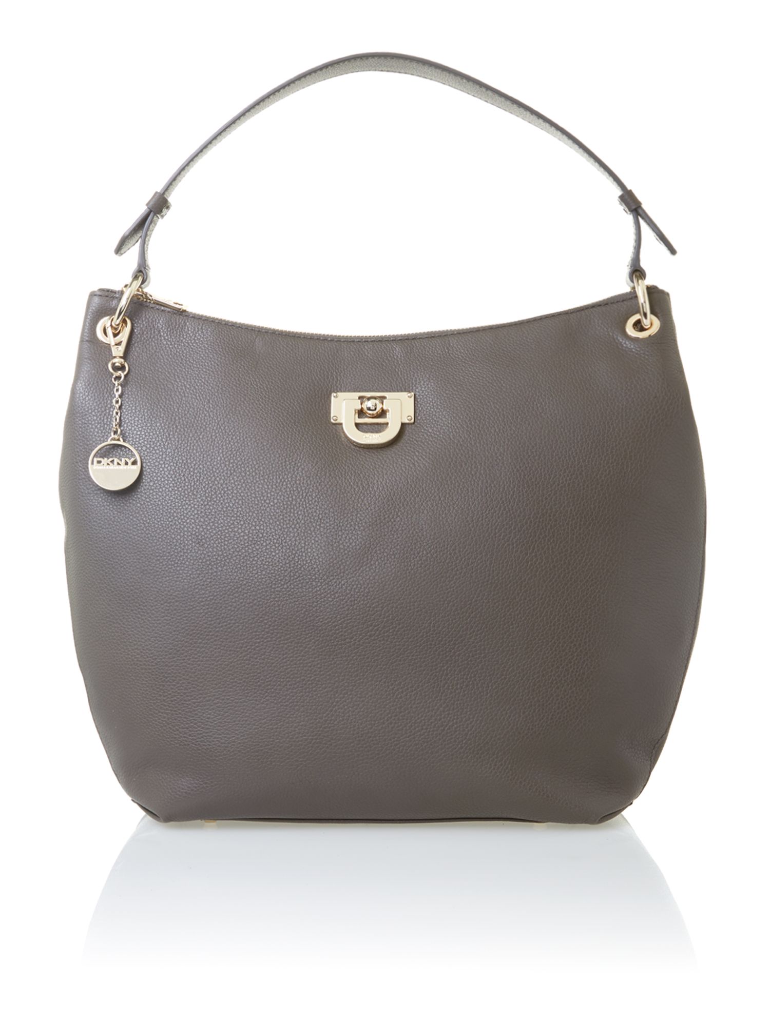 Dkny Shiny Saffiano Grey Large Hobo Bag in Gray (Grey) Lyst