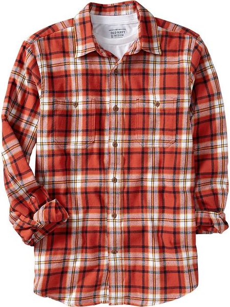 Old Navy Regularfit Flannel Shirts in Red for Men (Hot Sauce) | Lyst
