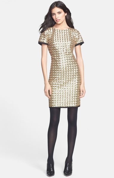 Ted Baker Tabie Sequin Sheath Dress in Gold | Lyst