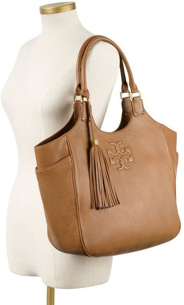 Tory Burch Thea Round Tote In Brown Royal Tan Lyst