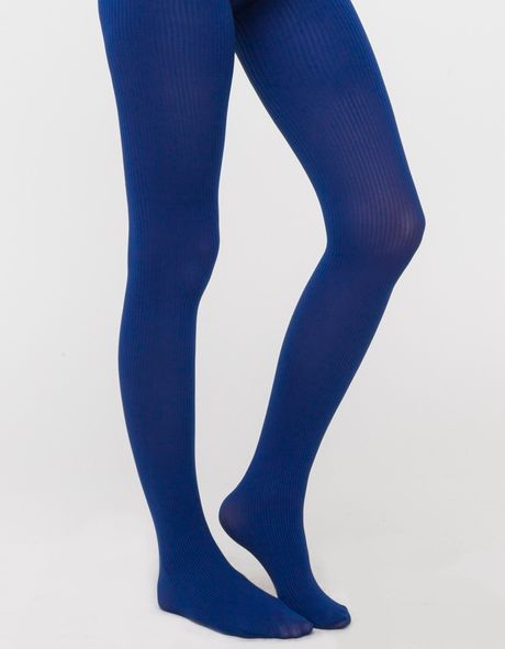 Hue Classic Rib Tights In Blue Midnight Lyst