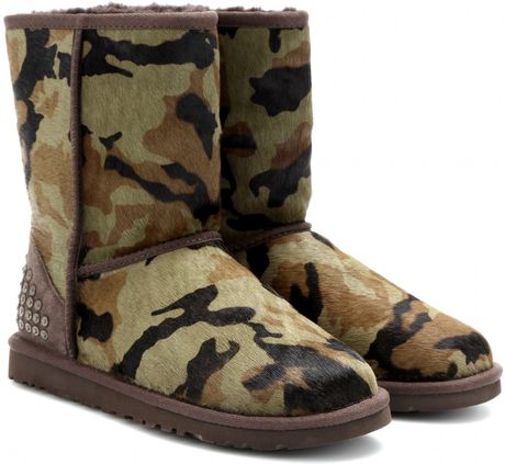 Ugg Rowland Pony Hair Camouflage Short Boots in Green | Lyst