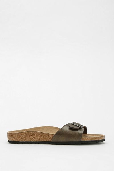 Birkenstock Madrid Patent Birko-Flor Slide Sandal in Brown for Men ...