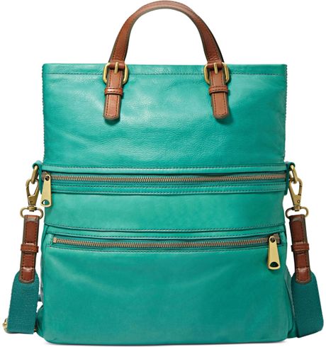 teal fossil bag