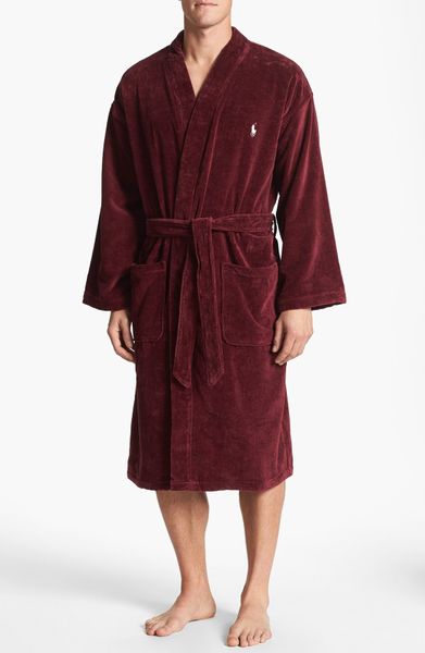Polo Ralph Lauren Velour Kimono Robe in Red for Men - Lyst