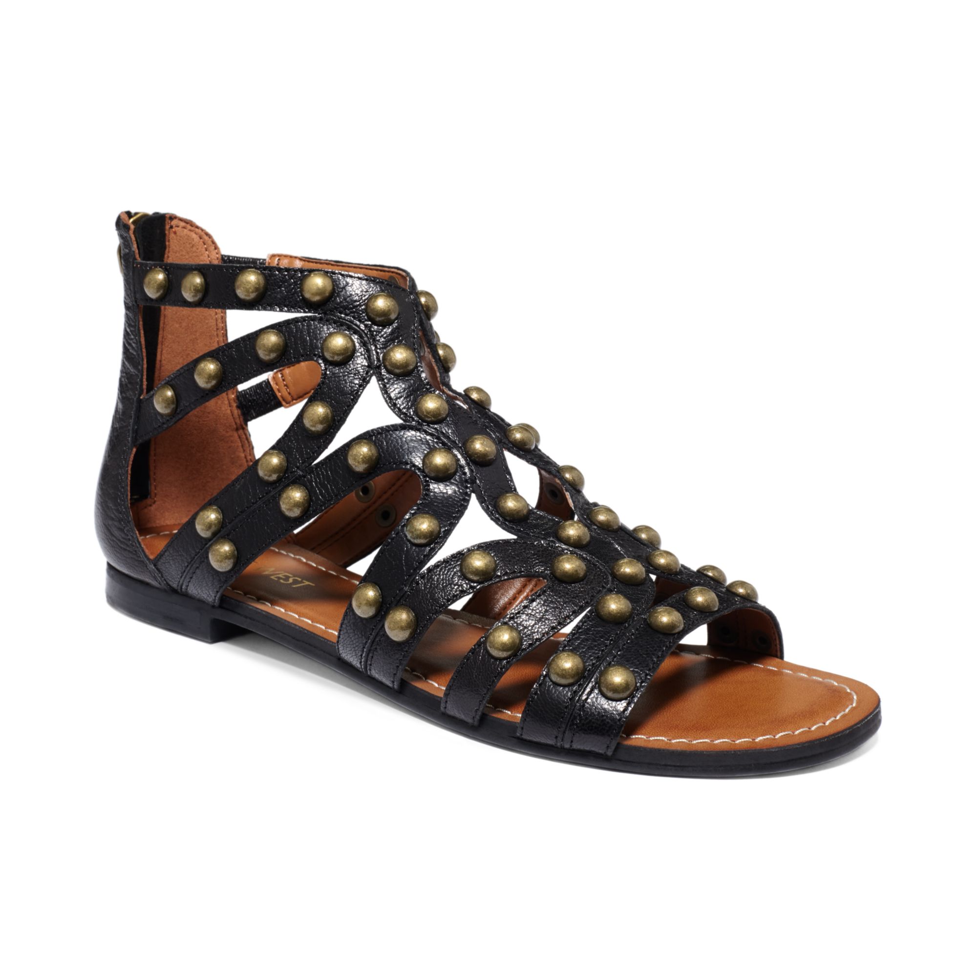 nine west flats flat sandals in black lyst nine west flats flat sandals in black lyst