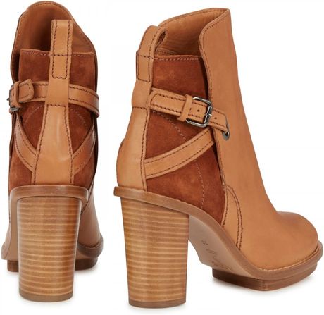 acne studios brown branded heeled boots