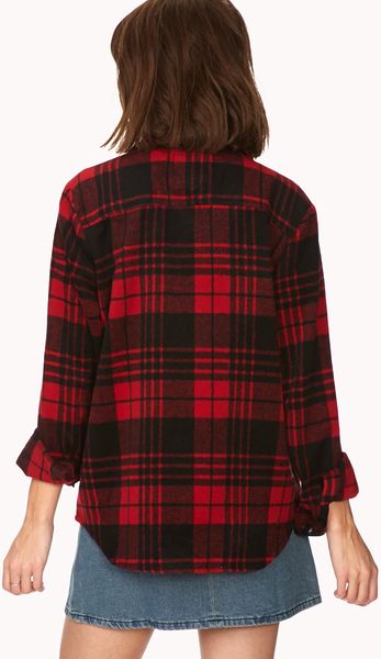 Forever 21 Buffalo Check Flannel in Red (REDBLACK)