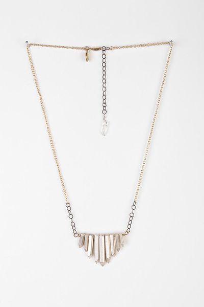 Urban Outfitters Jessica Decarlo Metal Crystal Necklace in Gold | Lyst