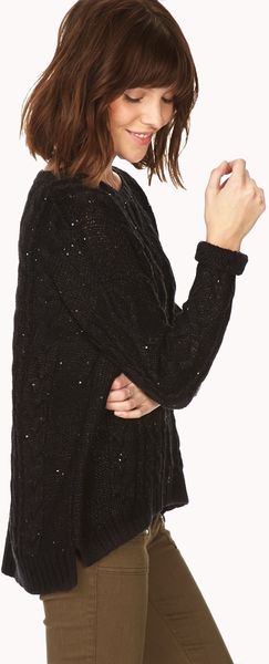 Forever 21 Dazzling Oversized Sweater in Black | Lyst