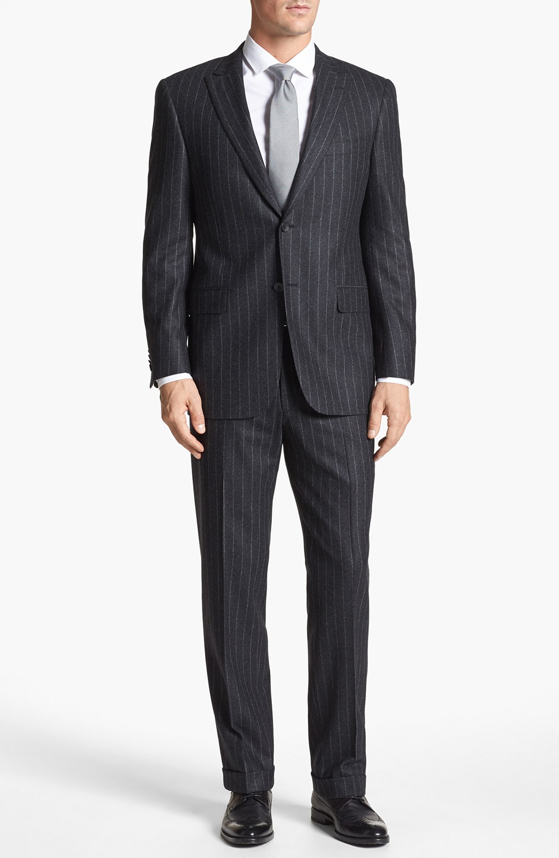 Hart Schaffner Marx Ny Classic Fit Stripe Suit in Gray for Men (Grey