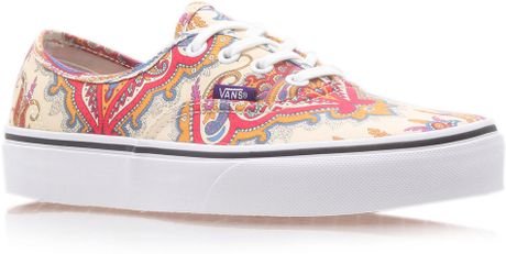Vans Cream Flower Paisley Liberty Print Authentic Trainers in White for