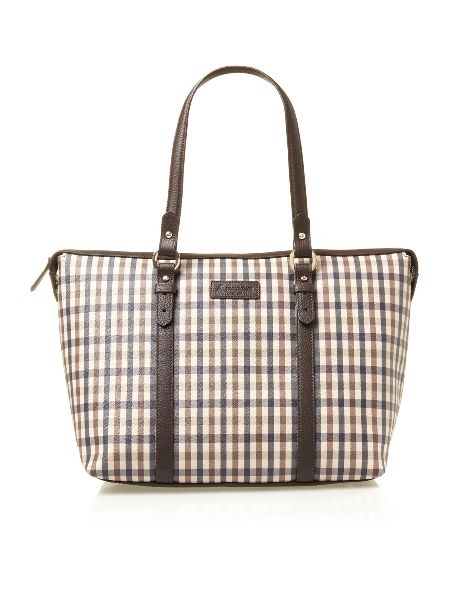 Aquascutum Check Multicoloured Tote Bag in Beige (Multi-Coloured) | Lyst