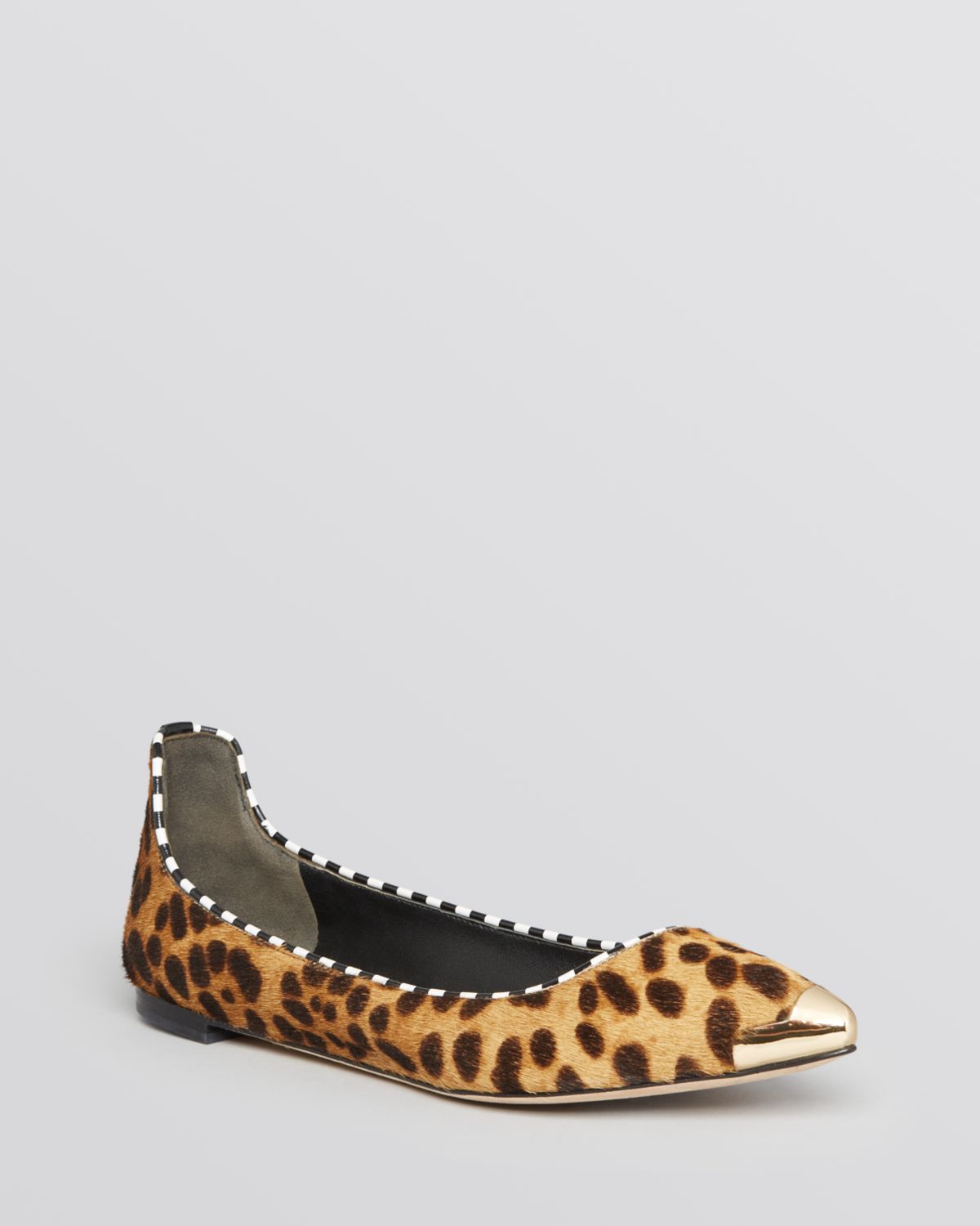 animal print pointed toe flats