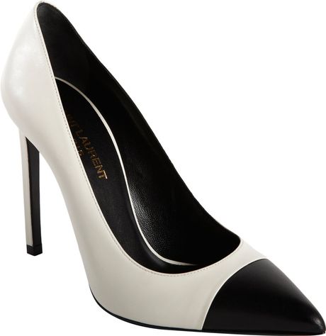 white saint laurent pumps