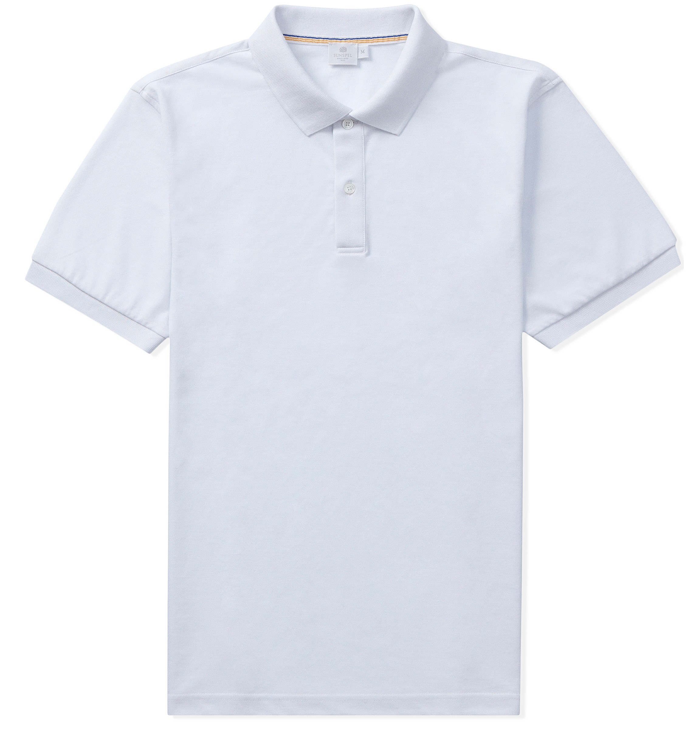 Sunspel Pique Rib Collar Polo Shirt In White For Men Lyst