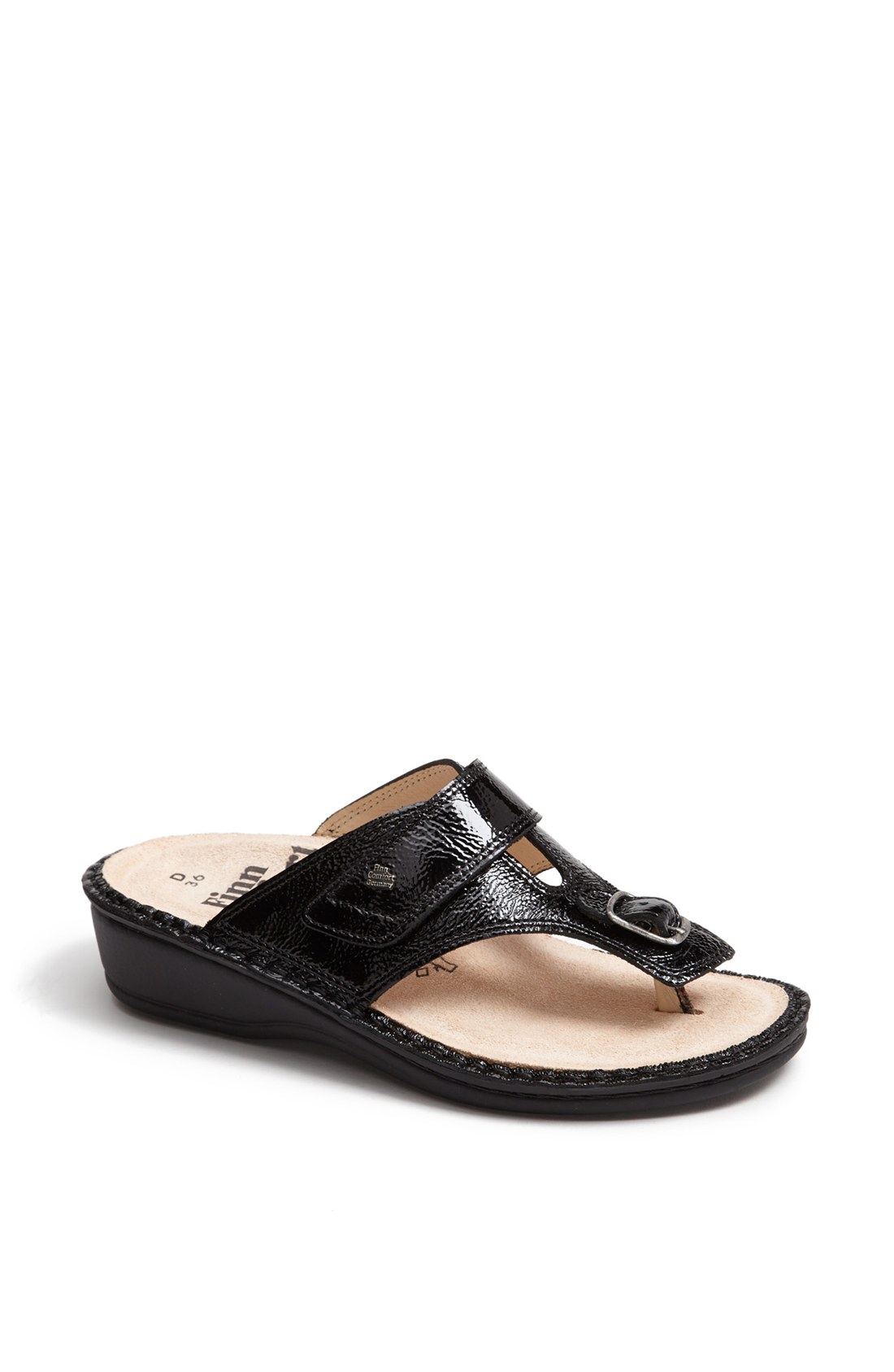 Finn Comfort Phuket Sandal in Black (Black Patent) | Lyst