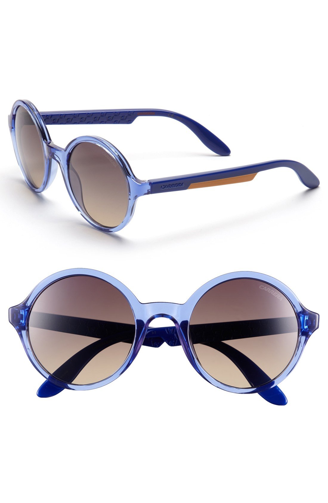 Carrera 51mm Round Sunglasses In Blue Bluette Lyst 