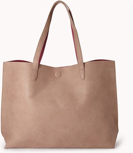 Forever 21 Everyday Faux Leather Tote in Pink (Mauve)