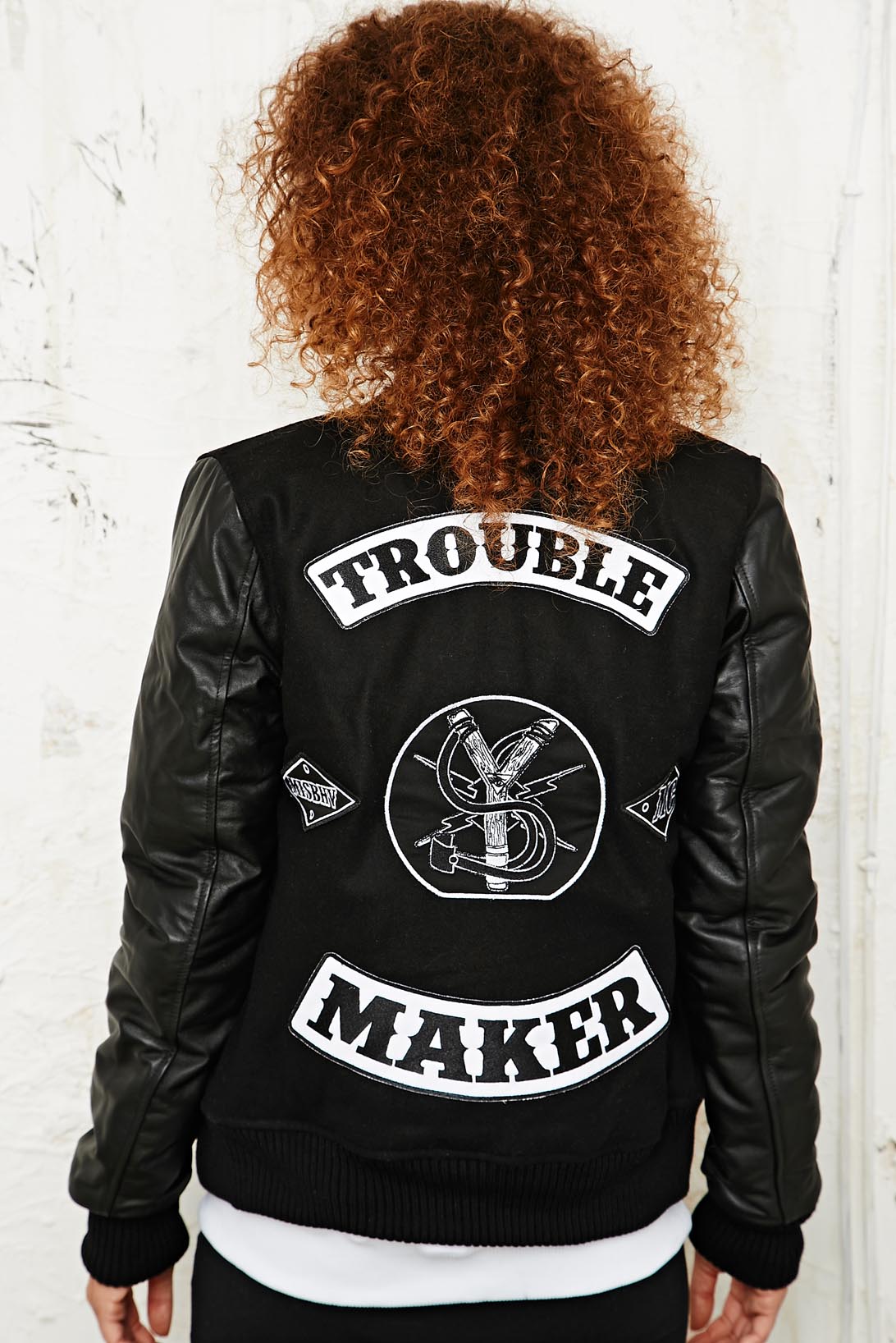 Urban Outfitters Misbhv Troublemaker Varsity Jacket in Black Lyst