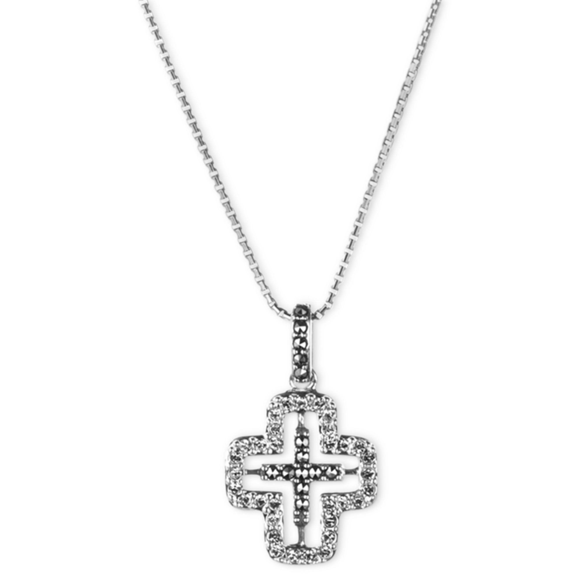 Marcasite cross necklace Clearance
