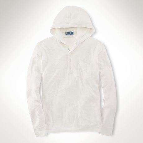Polo Ralph Lauren Pima Cotton Henley Hoodie in White for Men (Ivory